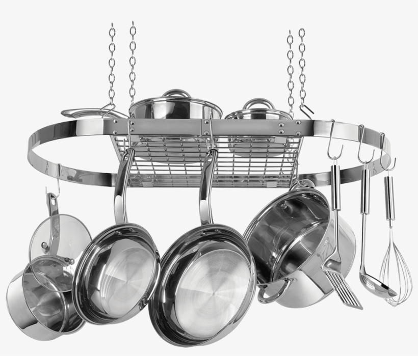 Cw6001 Stainless Steel Oval Hanging Pot Rack Range - Range Kleen Stainless Steel Oval Pot Rack (cw6001), transparent png
