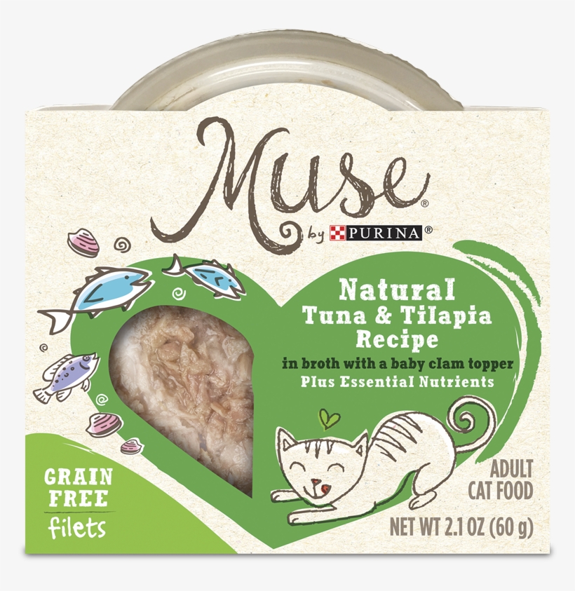 Muse Tuna Tilapia Broth Baby Clam Topper - Muse By Purina Natural Tuna & Sardines Recipe In, transparent png