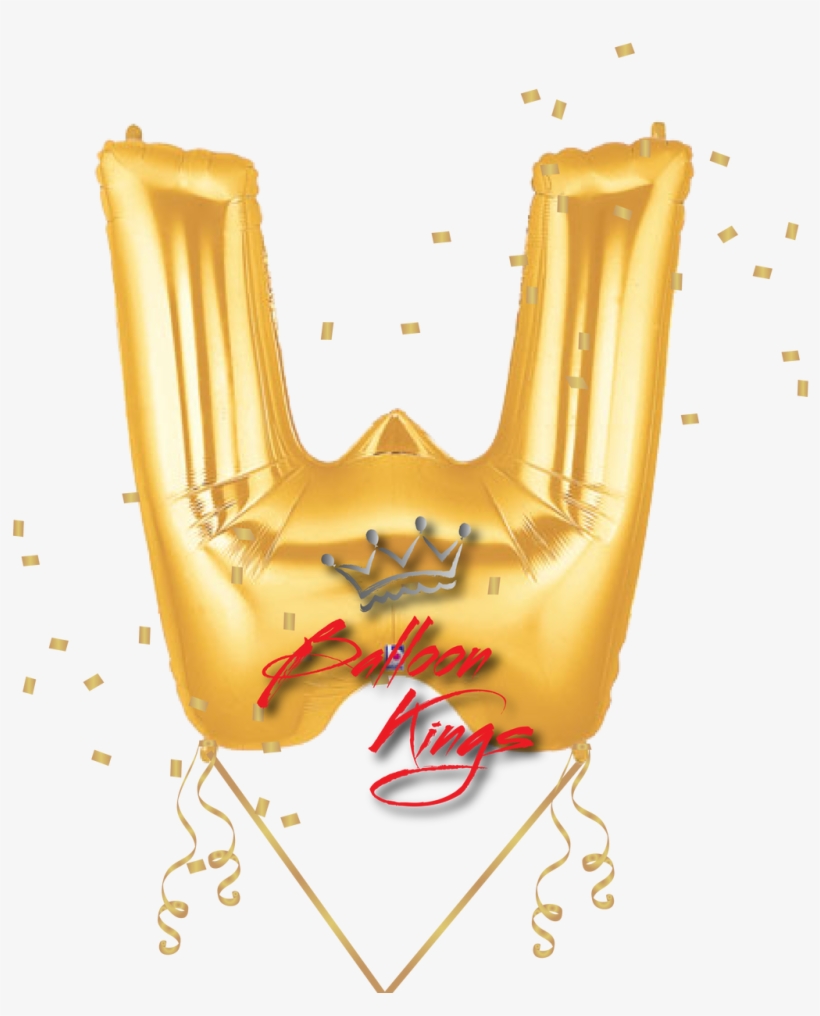 Gold Letter W - 40 Inch Megaloon Gold Letter W Balloons - Wholesale, transparent png