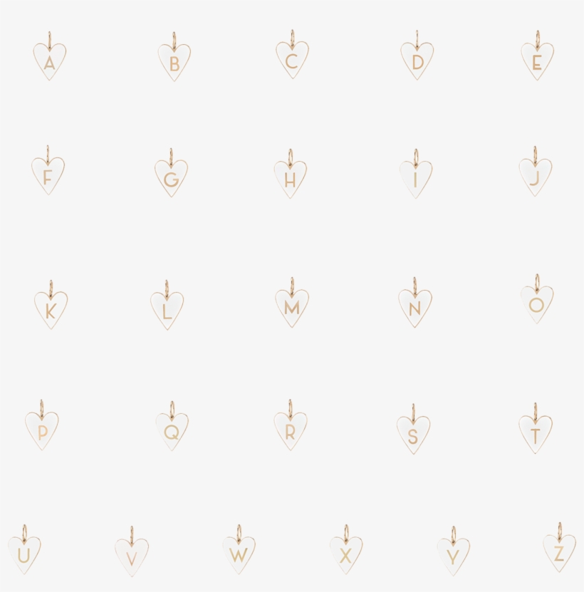 Medium Gold Border Enamel Heart With Letter - Emblem, transparent png