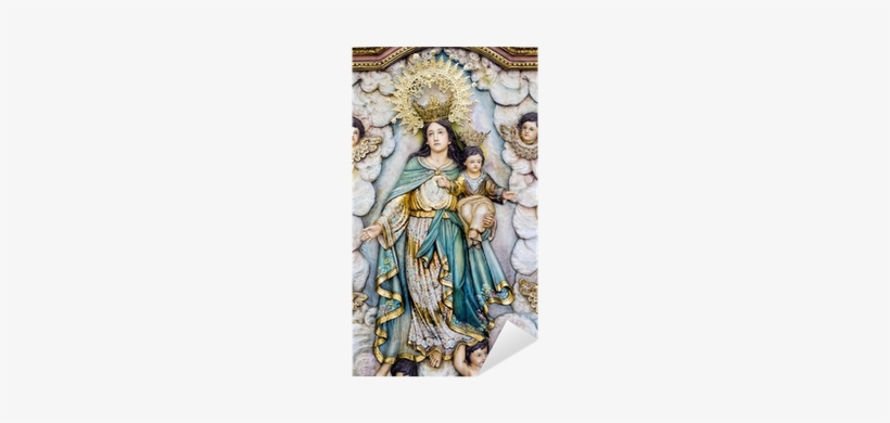 Vinilo Pixerstick Escultura En Relieve De La Virgen - Relief, transparent png