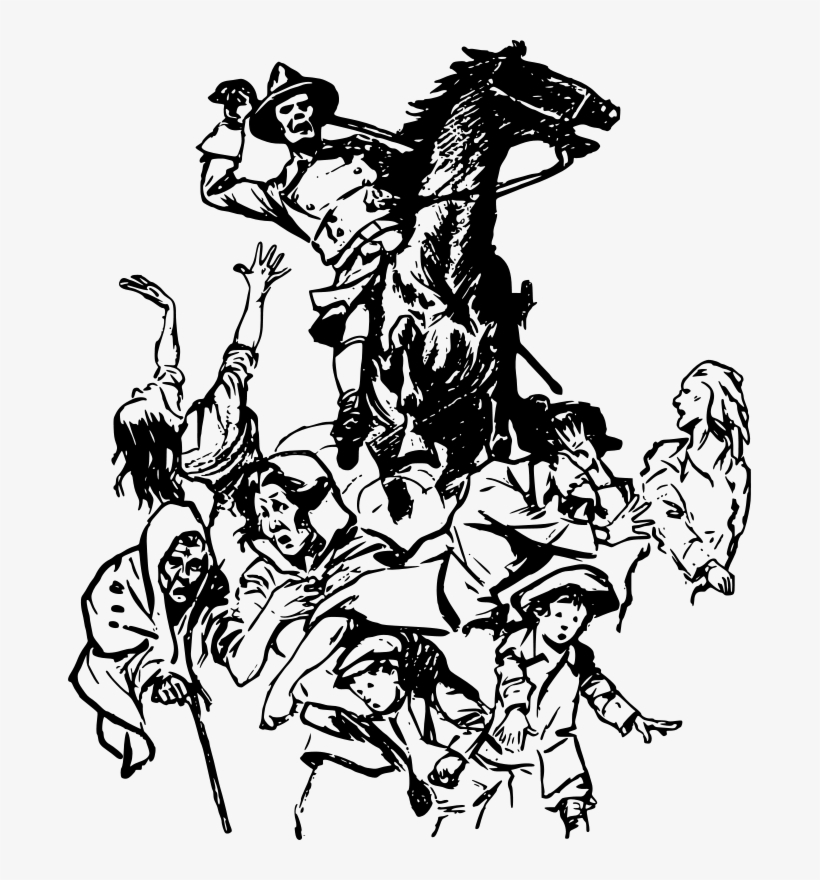 Free Evil Horse Rider And Kids - Horse, transparent png