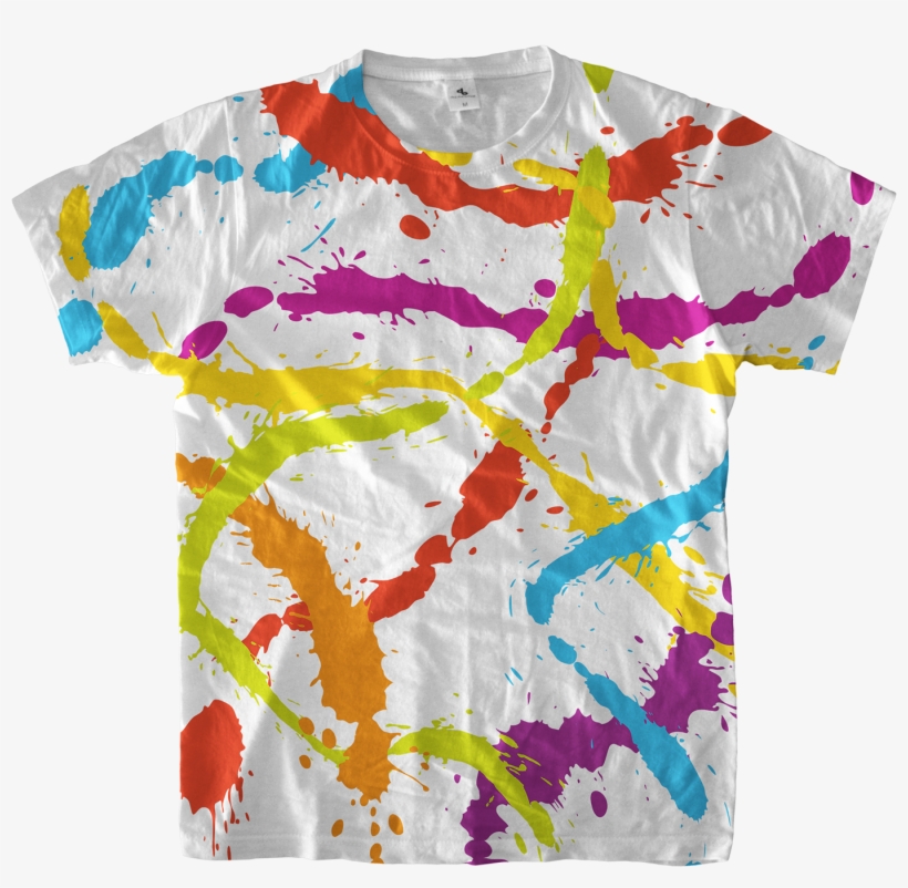 All Over Rainbow Splatter T Shirts, Inspired By Paintball, - Illustration, transparent png