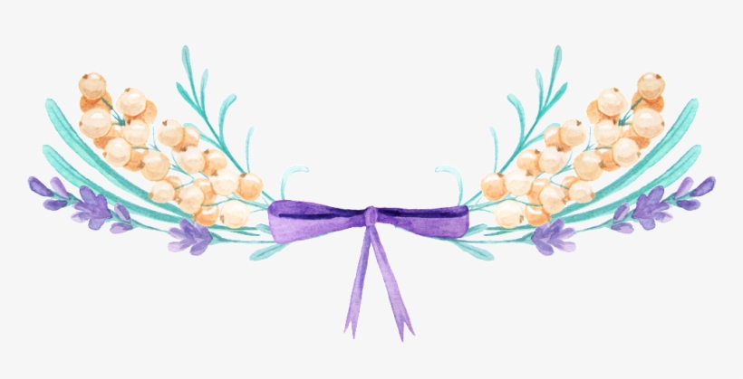 Beautiful Floral Dividing Line Transparent Decorative - Lavender Ribbon Watercolor, transparent png