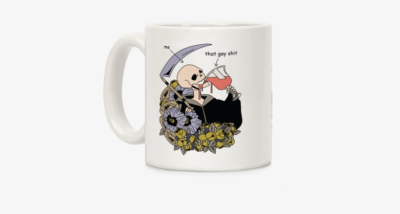 Skeleton Drinking Wine Coffee Mug - Skeleton Drinking Wine, transparent png