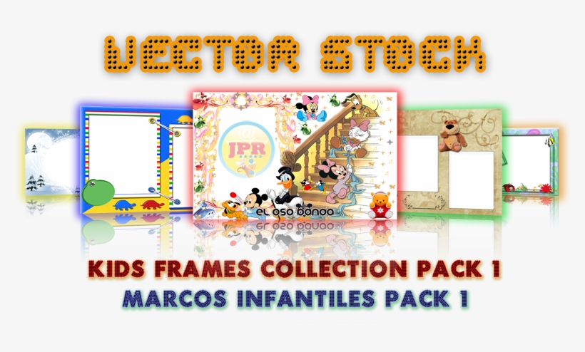 Vector Stock Kids Frames Collection Pack 1 Marcos Infantiles - Euclidean Vector, transparent png