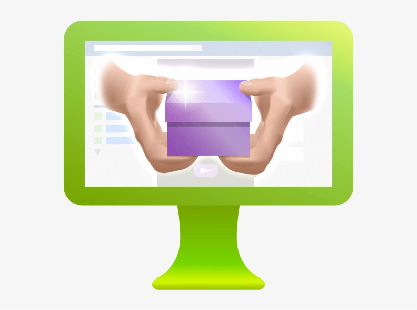 Hands Holding Purple Box Toward Customer For Marketing - Marketing, transparent png