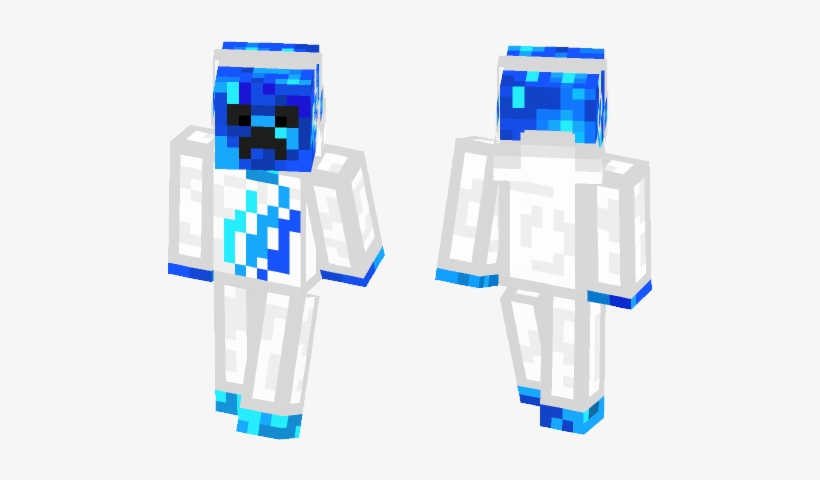 Blue Creeper With White Flame Shirt - Skin, transparent png