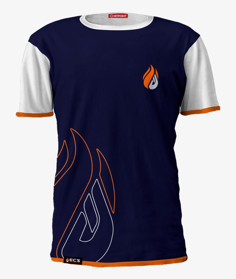 Ecs Navy & White Flame Tee - Active Shirt, transparent png