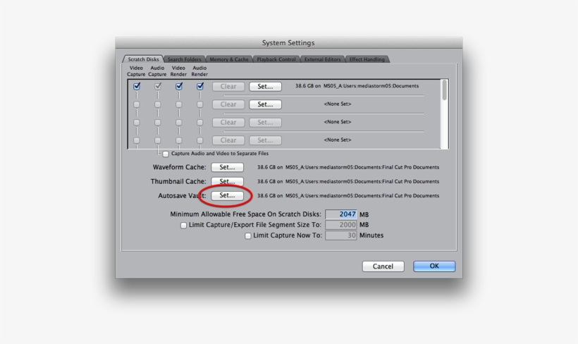 Autosave Vault Image - Final Cut Pro 7 User Preferences, transparent png