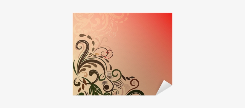 Reddish Vector Background With Floral Corner Ornament - Ornament, transparent png