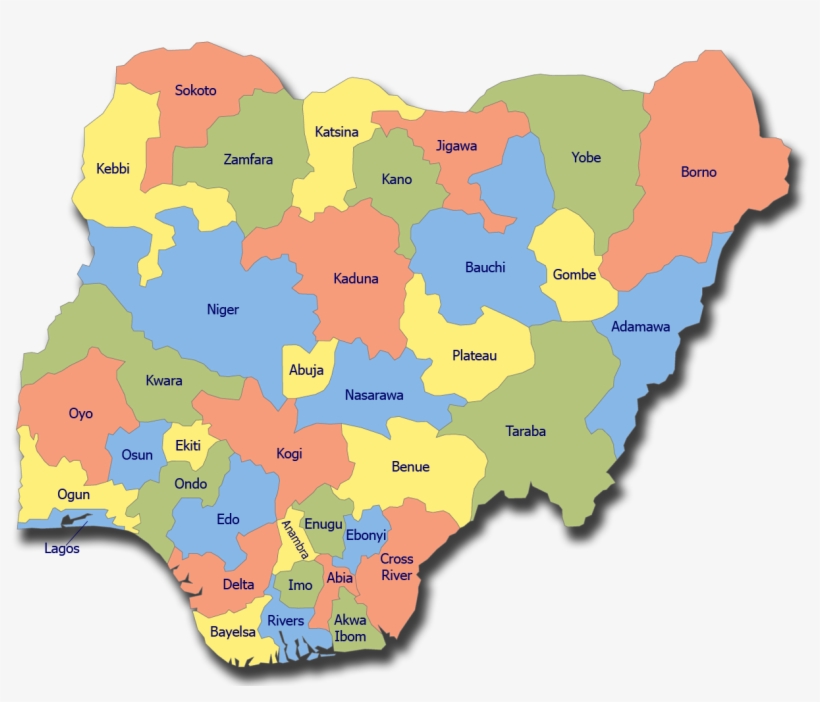 Nigeria Map - Map Of Nigeria Png, transparent png