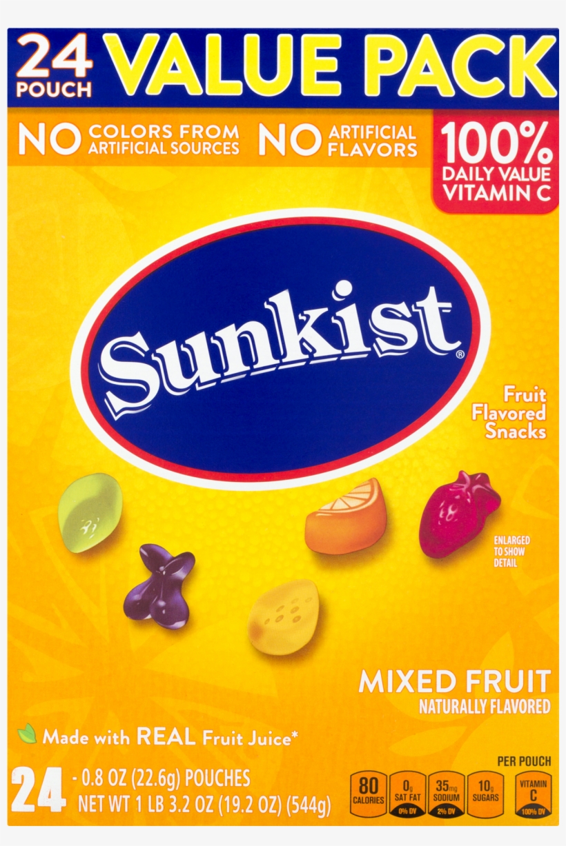 Sunkist Mixed Fruit Flavored Snacks, transparent png