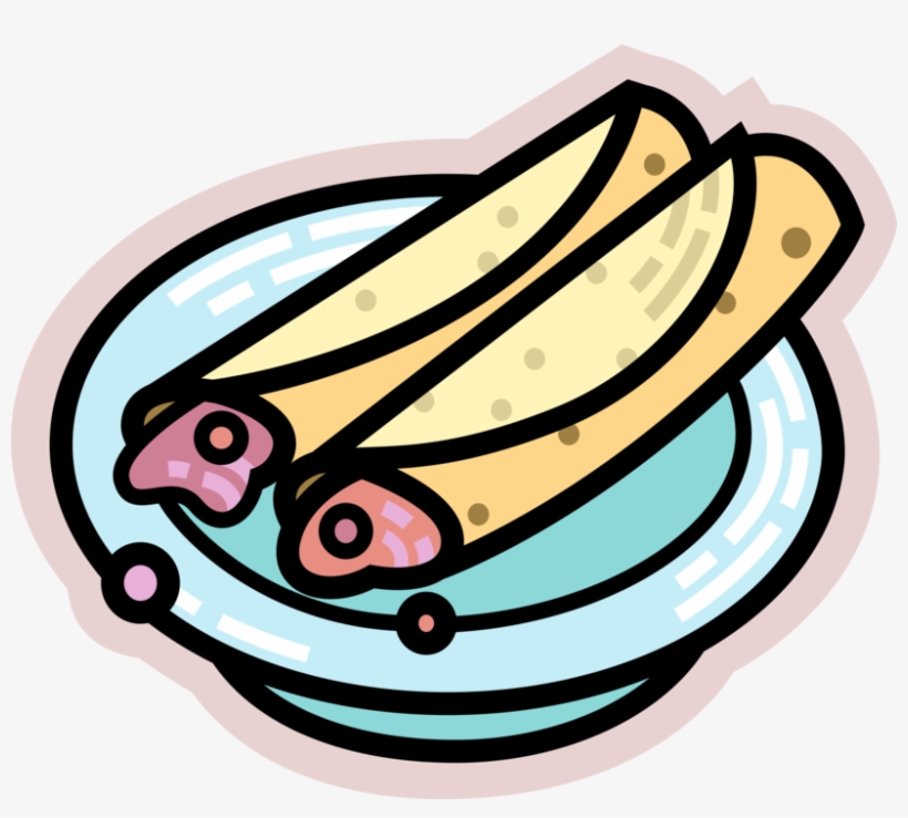 Vector Illustration Of Mexican Food Taquito Rolled - Blintzes Clipart, transparent png