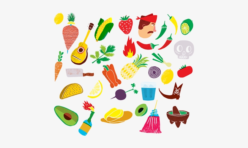 Awesome, Flat Ui Style Illustrations Meet Bright Fluorescent - Diseño Mexicano Png, transparent png