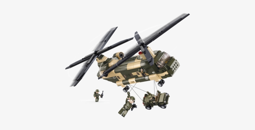 Lego - Sluban - Army - Transport Helicopter Building Bricks, transparent png