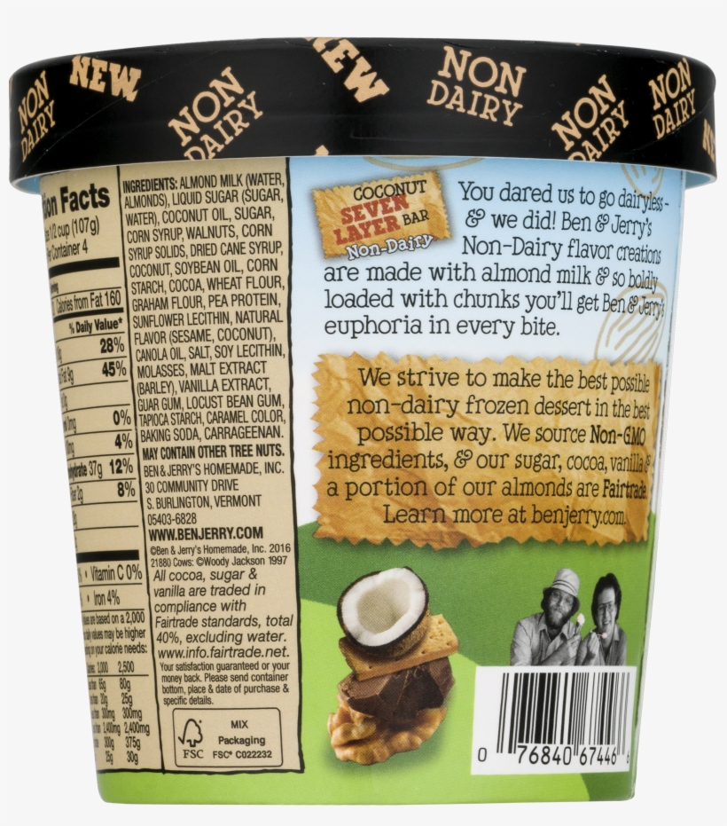 Ben & Jerry's Non Dairy Coffee Caramel Fudge 16, transparent png