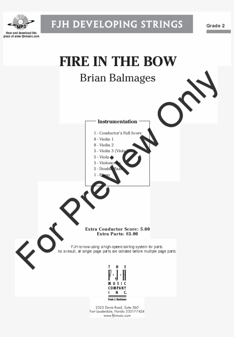 Fire In The Bow By Brian Balmages - Abandoned Funhouse Sheet Music, transparent png