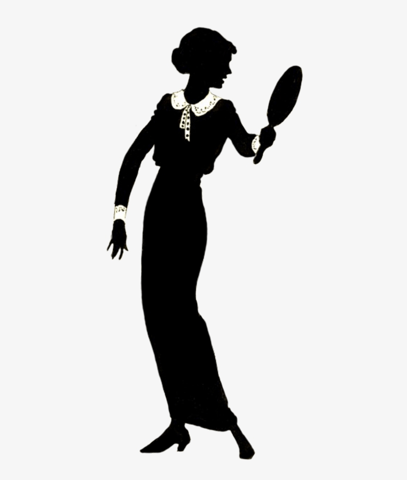 Woman Looking In The Mirror Silhouette, transparent png