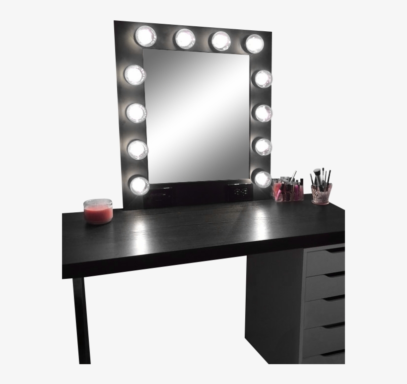 The Hollywood Vanity Makeup Mirror- Matte Black Customvanity - Hollywood Vanity Mirror Black, transparent png