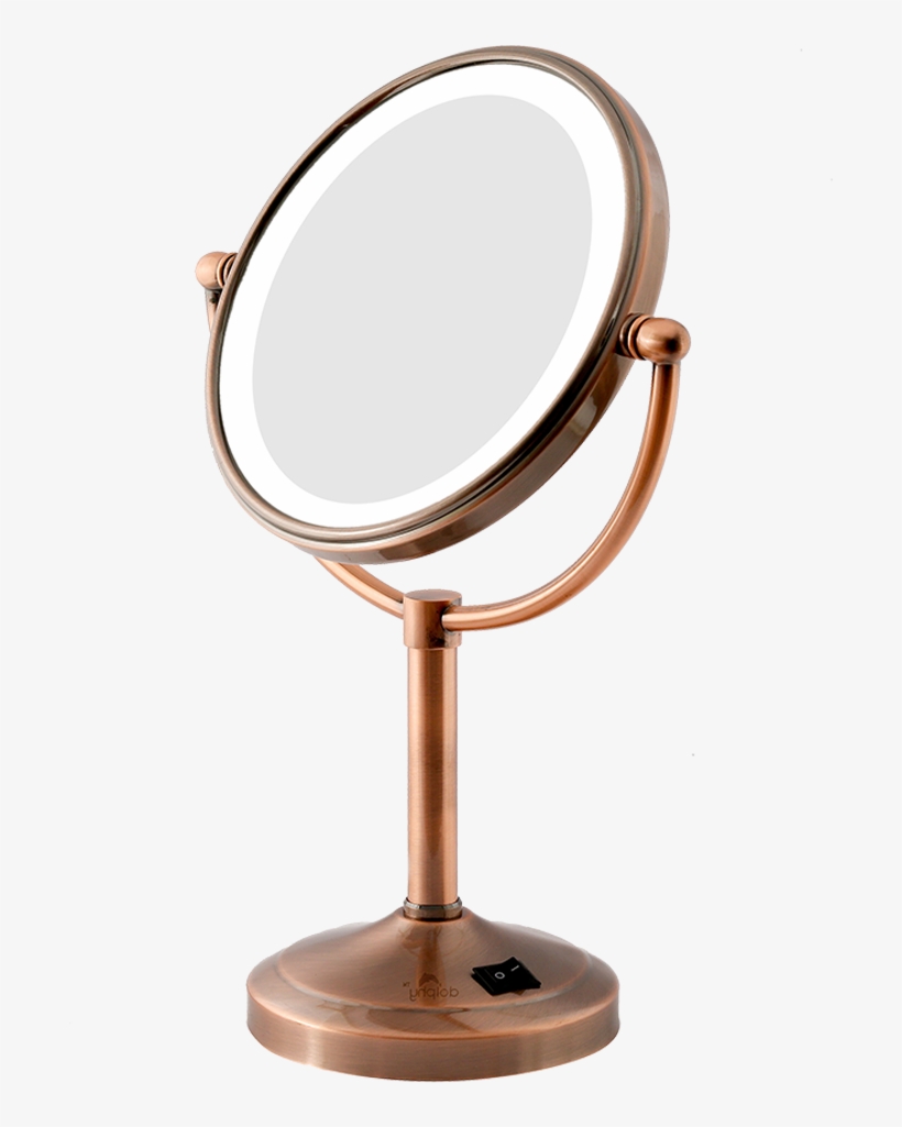 Copper 5x Magnification Led Tabletop Shaving & Makeup - Makeup Mirror, transparent png