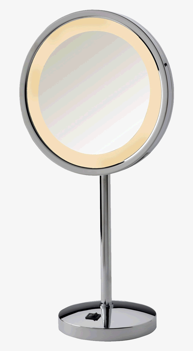 More Views - Jerdon Halo Light Vanity Mirror; Chrome, transparent png