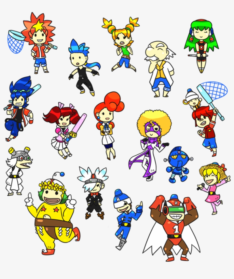 Ape Escape Chibis By Possumato - Ape Escape Spike Design, transparent png