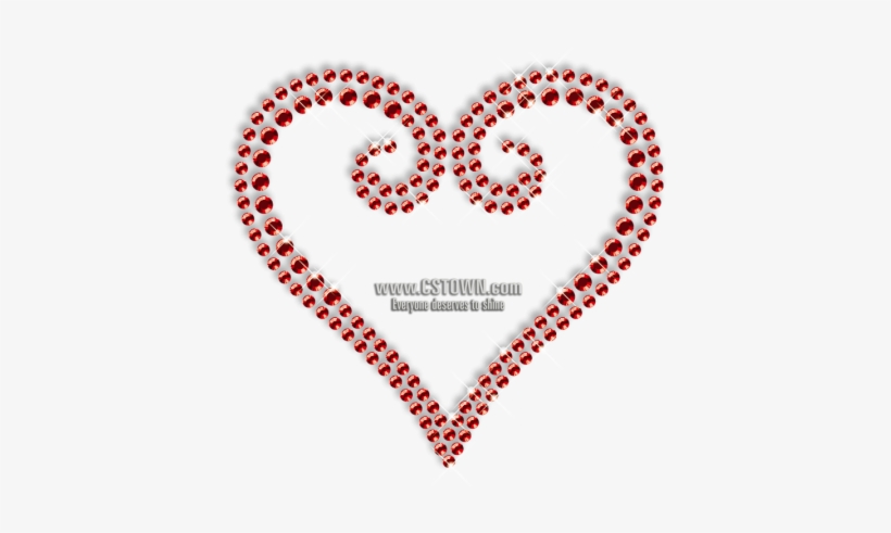 Ruby Heart Crystal Hotfix Transfer Pattern - Ring, transparent png