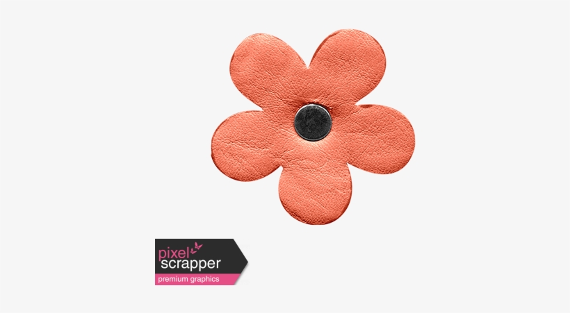 Leather Flower Orange - Digital Scrapbooking, transparent png