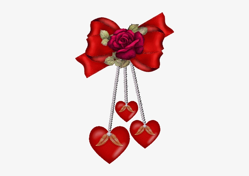 3 Ruby Red Hearts Dangling Together - Ur Welcome, transparent png