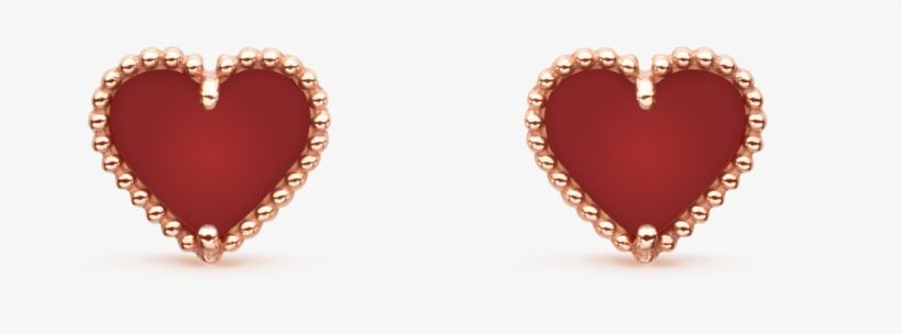 Sweet Alhambra Heart Earstuds, - Van Cleef & Arpels Sweet Alhambra Gold, transparent png