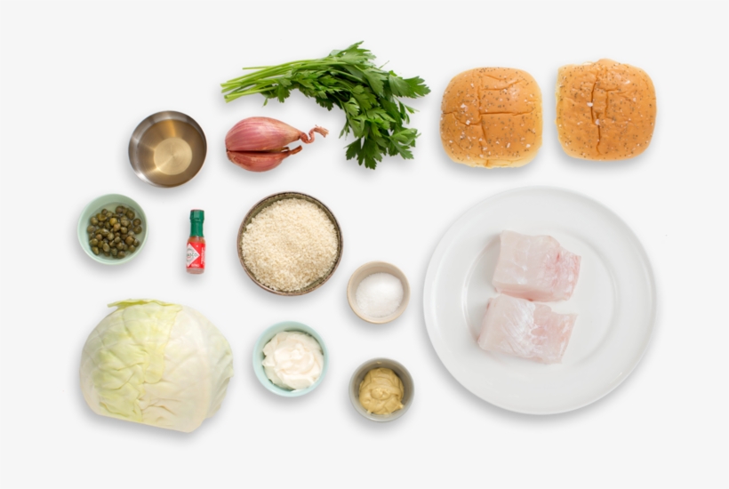 Crispy Fish Sandwiches With Coleslaw & Homemade Tartar - Tartar Sauce Top View, transparent png