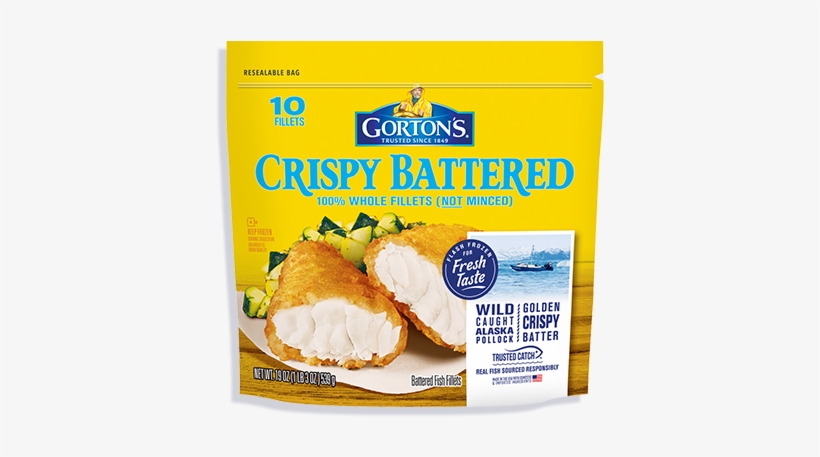 Crispy Battered Fish Fillets - Gorton's Simply Bake Salmon, Roasted Garlic & Butter, transparent png