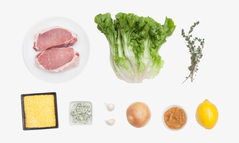 Center-cut Pork Chops With Caramelized Onions & Blue - Cut Ingredients Png, transparent png