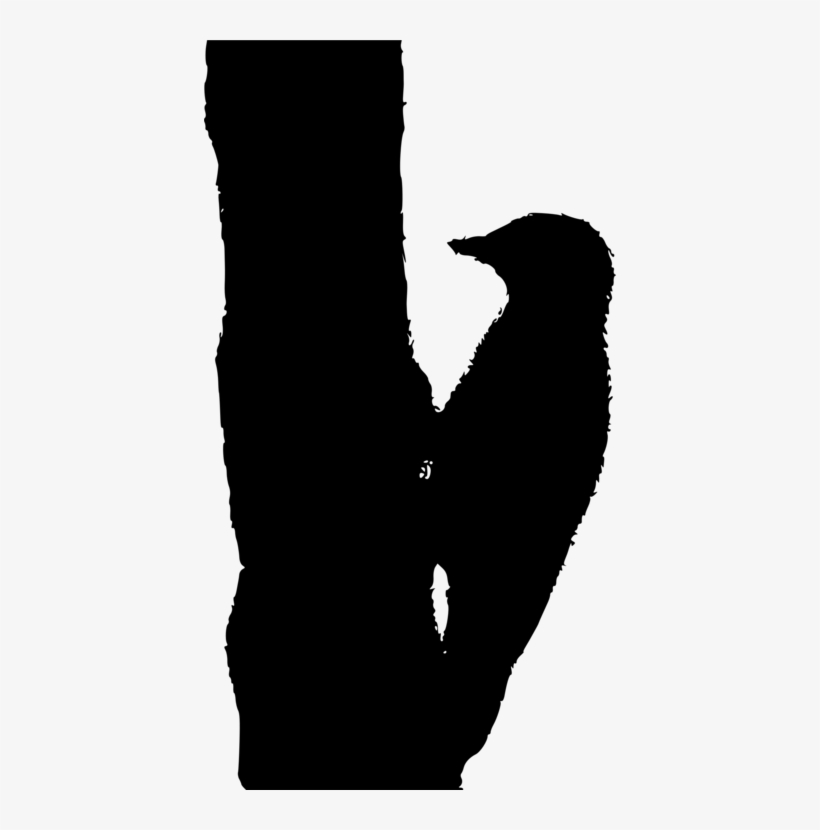 Woodpecker Drawing Black And White Bird Sparrow - Clip Art, transparent png