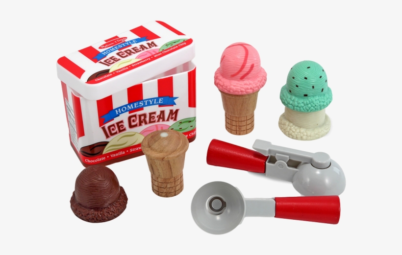 Ice Cream Cone Scoop & Stack Playset - Melissa & Doug Ice Cream Playset (dolls, transparent png