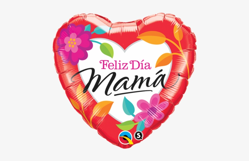 18" Corazon, Rojo, Feliz Dia Mama, Flores - All You Need Is Love Balloon Gift, transparent png
