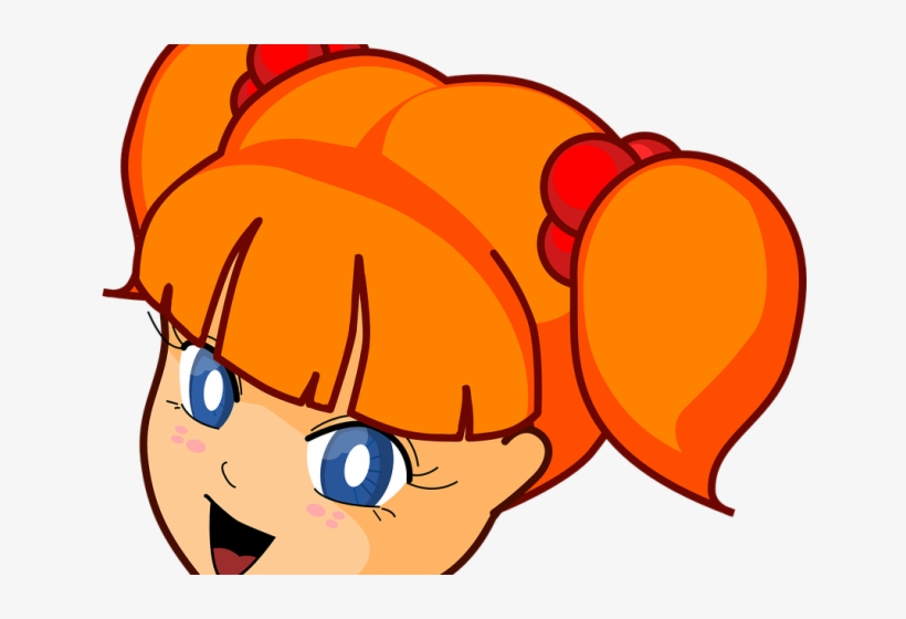 Red Hair Clipart Little Girl Head - Girl Face Clipart Png, transparent png