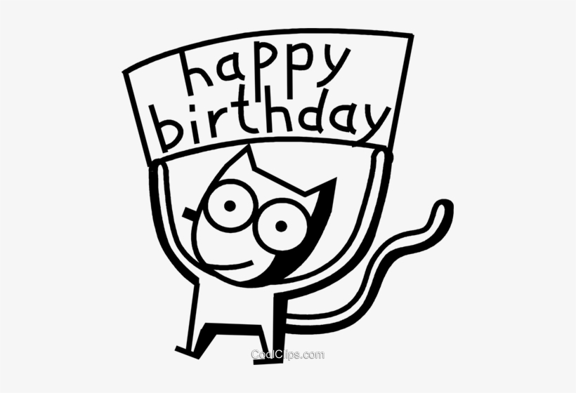 Happy Birthday Cat - Happy Birthday Vector Png, transparent png