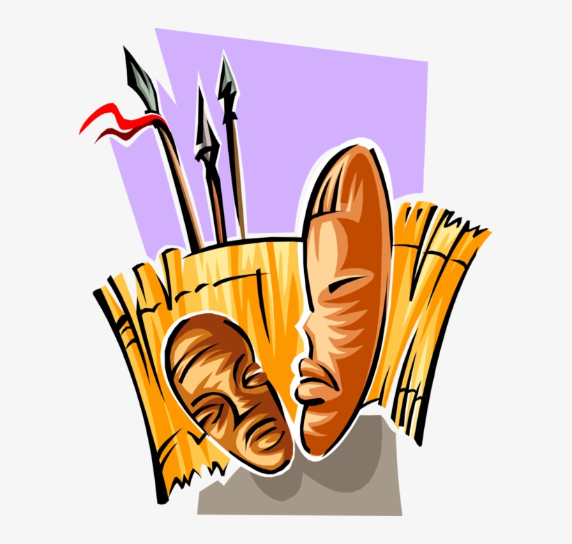 Vector Illustration Of African Indigenous Warrior Tribal - Symbols Of Africa Clipart, transparent png