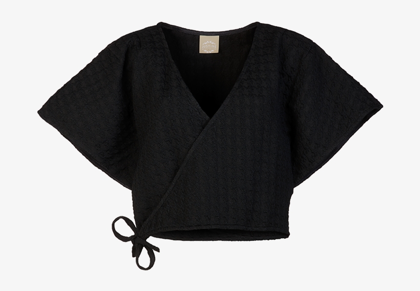 Justine Leconte Cropped Sweater Wrap Black Lc-1 Low, transparent png