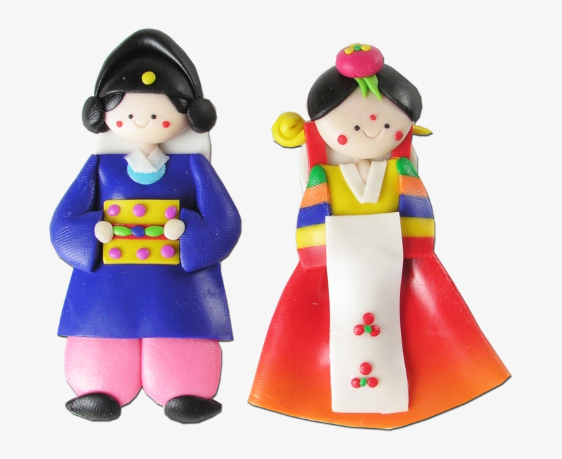 Memo Holder Pair Of 10 Pcs 04 - 10pairs(20pcs) Korean Doll Fridge Magnets Hanbok Couple, transparent png