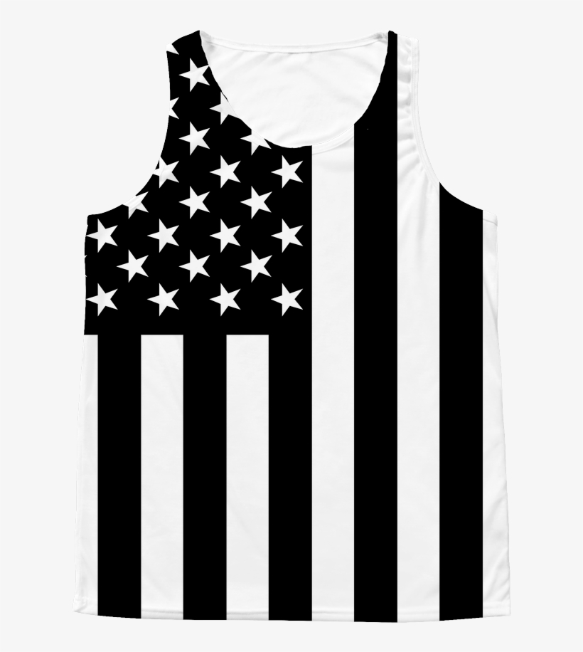 Black And White American Flag All Over Tank Top - Iphone, transparent png