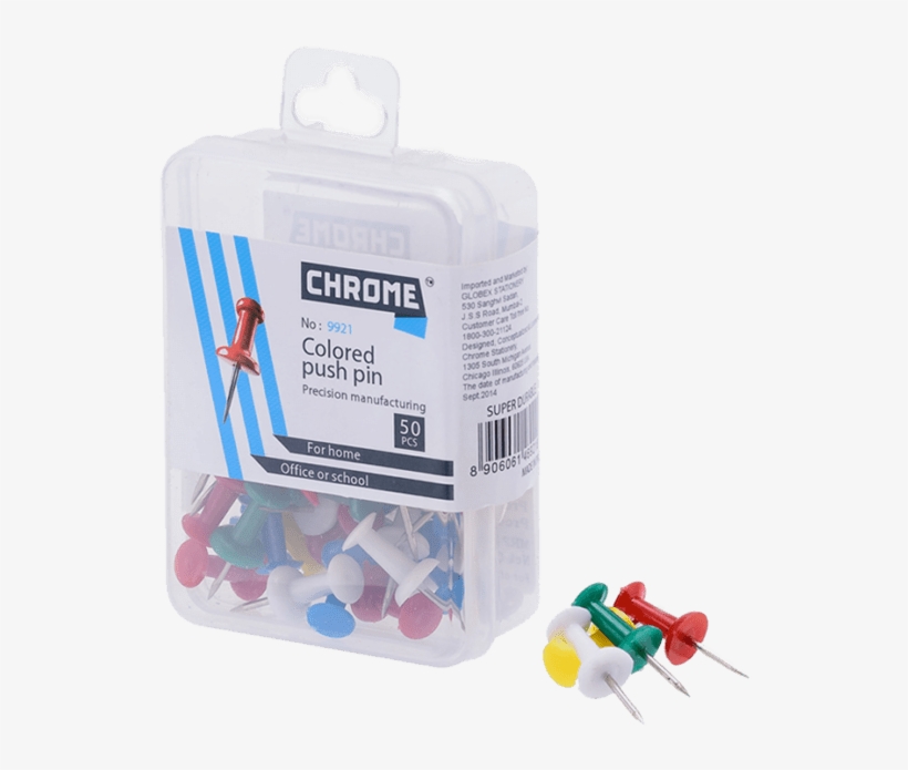 Chrome Color Push Pins 50pc - Pin, transparent png
