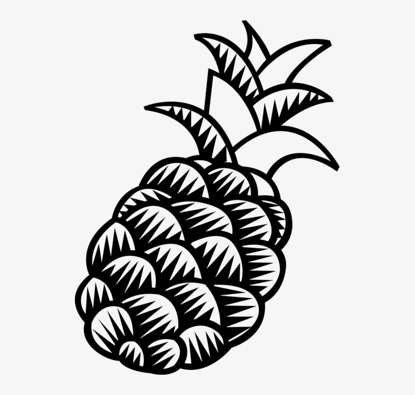Vector Illustration Of Tropical Plant Pineapple Fruit - Illustration, transparent png