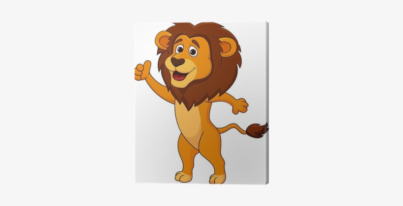 Cuadro En Lienzo Lindo León De La Historieta El Pulgar - Cartoon Lion Standing, transparent png