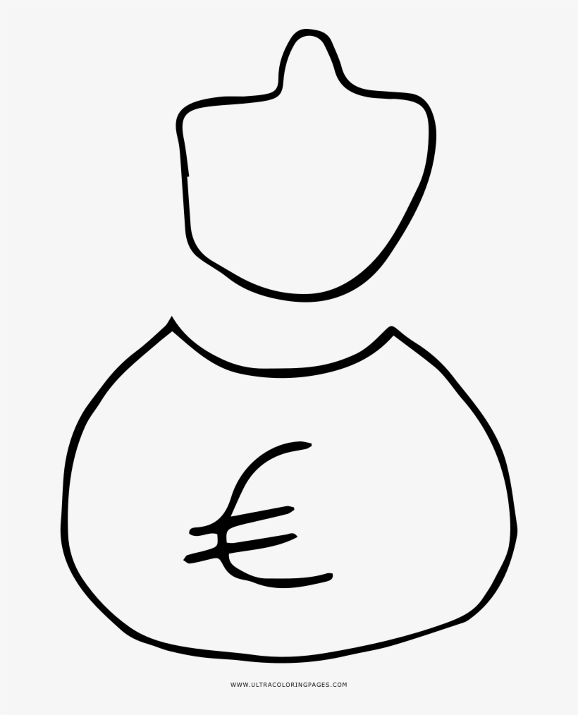 Money Sack Coloring Page - Drawing, transparent png