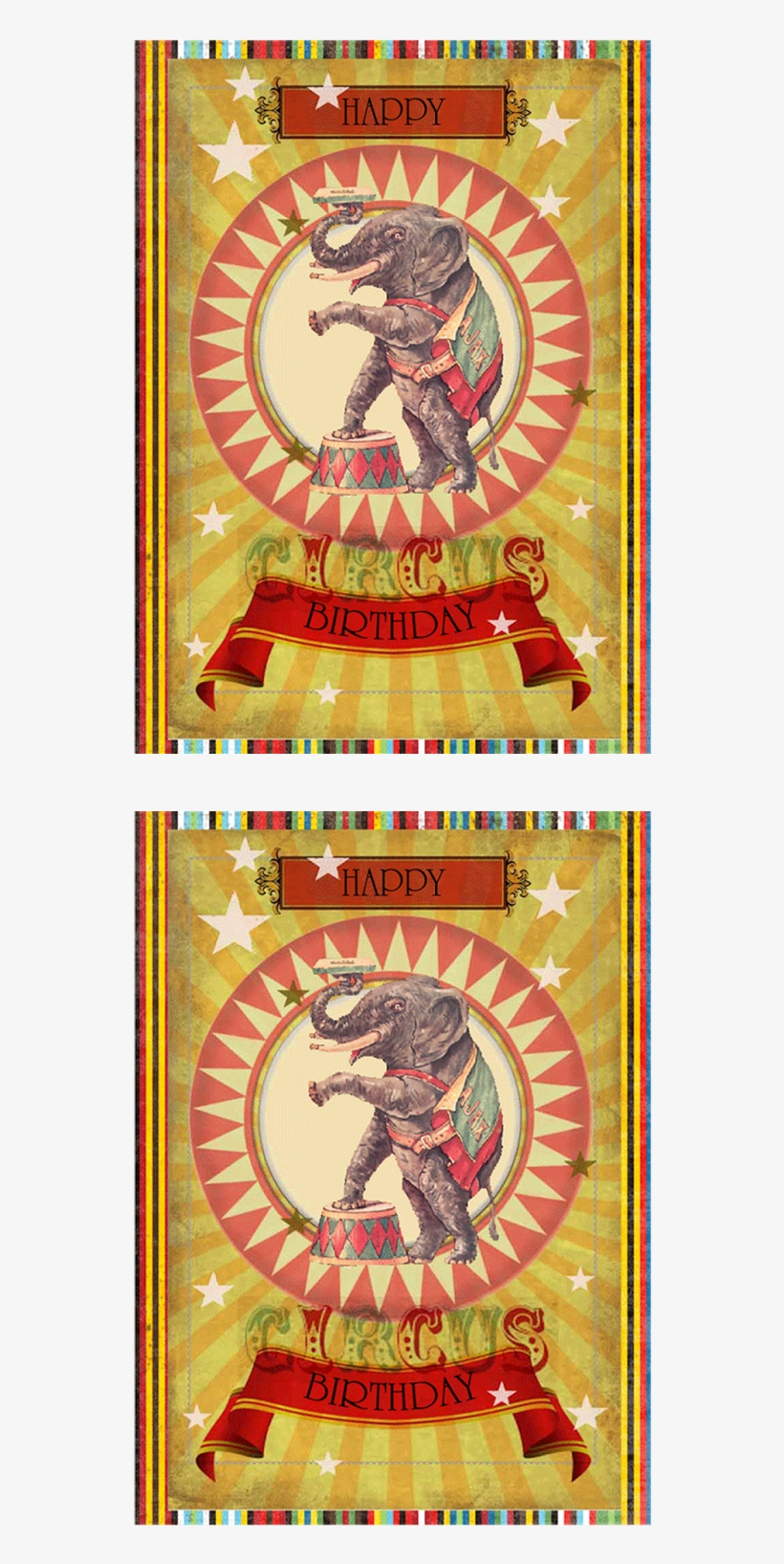 Circus Card Happy Birthday Circus Label From"http - Vintage Circus Birthday Card, transparent png
