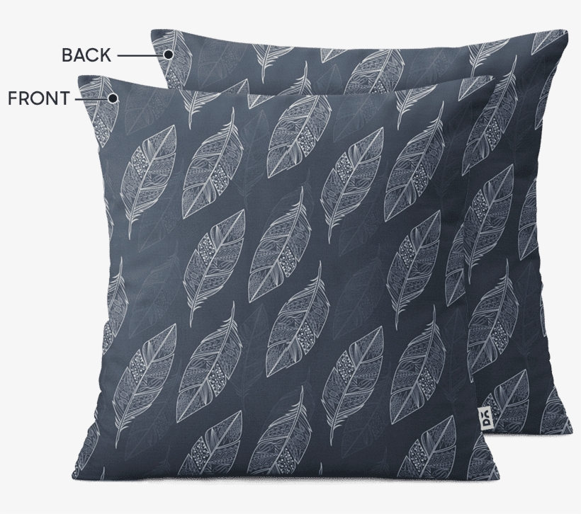 Dailyobjects Tribal Feathers Grey 16" Cushion Cover - Abstrakte Federn, Weiß Und Grau, Gewohnheit Fleecedecke, transparent png