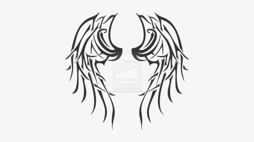 Tribal Wings Tattoos Png Png Images - Angel Wings Tattoo Tribal, transparent png